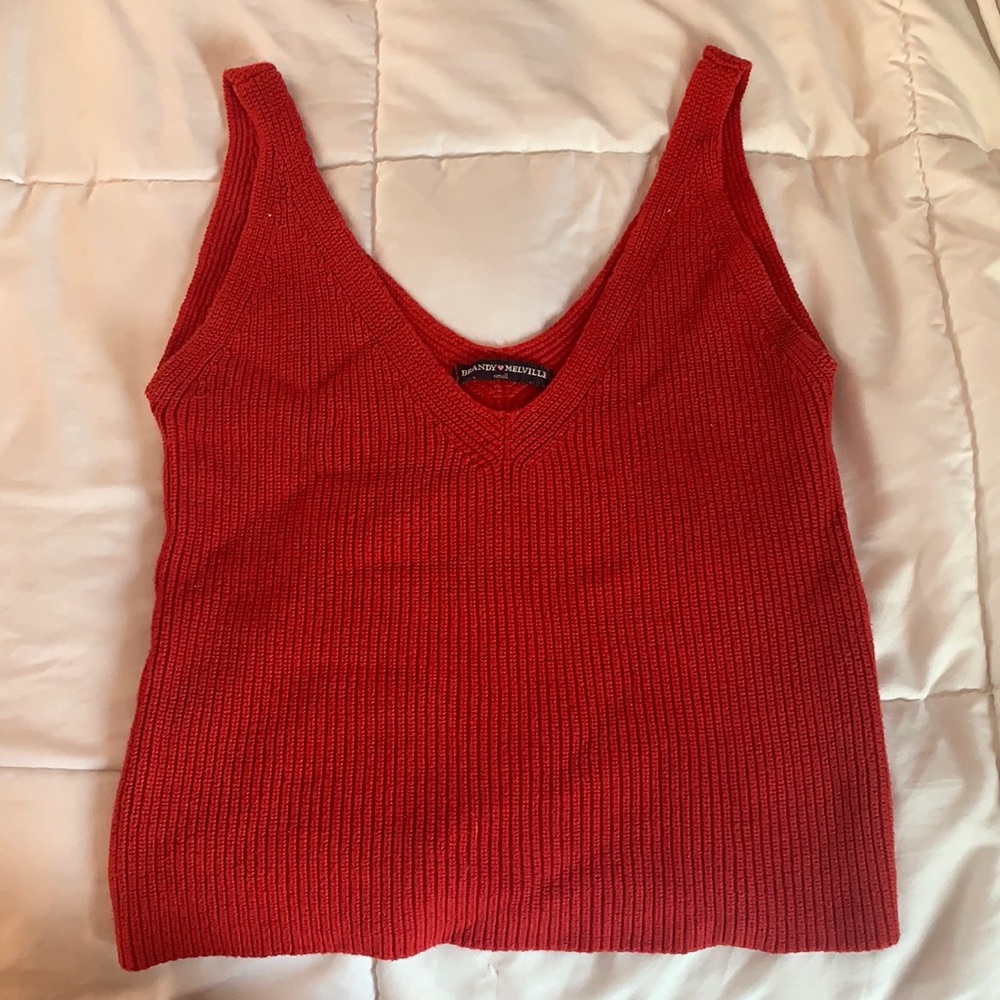 Brandy Melville red knit tank top